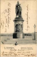 1905 Saint Petersburg, St. Petersbourg, Petrograd; Monument de Souvoroff / statue of Alexander Suvorov