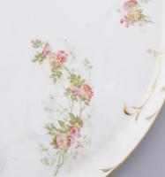 Hüttl Tivadar Budapest tortatál, kézzel festett porcelán, kopott, d: 37,5 cm