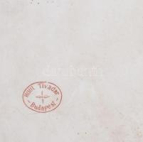 Hüttl Tivadar Budapest tortatál, kézzel festett porcelán, kopott, d: 37,5 cm