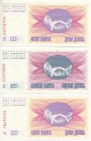 Bosznia Hercegovina 1992. 10D (2x) + 25D (2x) + 50D T:I,I-
Bosnia and Herzegovina 1992. 10 Dinara (...