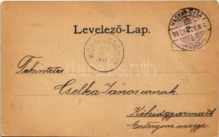 1898 (Vorläufer) Magyaróvár, Mosonmagyaróvár; Hercegi palota, Deák tér, Evangélikus templom. Art Nou...