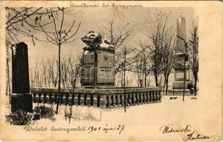 1901 Esztergom, Honvéd temető Szentgyörgymezőn télen. Stromf Ignác kiadása (fa)