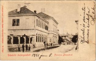 1901 Esztergom, Ferenc József út, Fürdőszálloda. Esztergomi lapok nyomdája Hunnia könyvnyomda kiadása