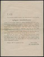 1922 A Balatonzarmádi községi téglagyár létrehozására tervezett Rt. kétlapos ismertető kiadványa, hajtva, szép állapotban