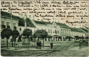 1922 Tapolca, Szentháromság tér, Hirsch József és Dávid üzlete. Hangya szövetkezet kiadása (EB)