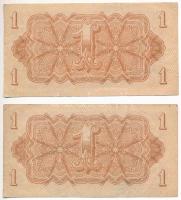 Csehszlovákia 1944. 1K (2x) sorszámkövetők "HO 622365 - HO 622366" T:II,II- 
Czechoslovak...