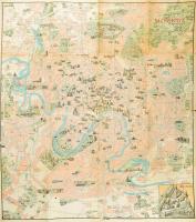 cca 1960 Moszkva grafikus térképe / Graphic map of Moscow 70x80 cm