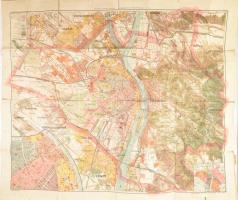 Kogutowitz: Budapest egész területének térképe. Ragasztással. 92x80 cm