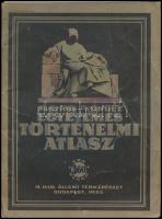 Barthos-Kurucz: Egyetemes Történelmi Atlasz. Bp., 1935, M. Kir. Állami Térképészet, 40 p. Papírkötésben, a borító kiszínezve és szélén apró szakadásokkal, egy lap kijár, néhány lap kissé foltos és firkált.