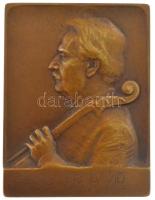 Telcs Ede (1872-1948) 1906. Popper Dávid gordonkaművész egyoldalas bronz emlékplakettje (50x38mm) T:1,1- HP 6077.