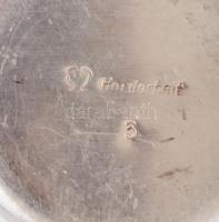 Kézműves, poncolt alpakka keresztelőpohár, alján jelzett, m: 9 cm