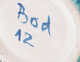 Bod Éva: Retró, kék váza, minimális hajszálrepedéssel, jelzett, m: 22 cm