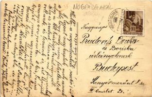 1932 Nógrádszakál, Templom és falurész, vasútállomás és vámház, vasutasok. photo (EK)