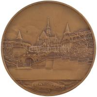Berán Lajos (1883-1943) 1931. "Budapesti emlék" kétoldalas bronz emlékérem, tokban (80mm) ...