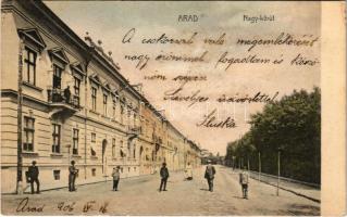 1906 Arad, Nagy körút. Kerpel Izsó kiadása / street