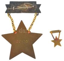 1956. "Szakma kiváló dolgozója - Közlekedés" Rákosi-címeres zománcozott kitüntetés hátlapo...