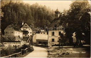 Wildalpen (Steiermark), Anton Koller Gasthof zum braunen Hirschen, Fleischbank / hotel, restaurant garden, butcher. photo