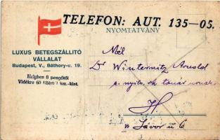 Luxus Betegszállító Vállalat autója, reklám. Budapest, Báthory utca 19. / Hungarian Patient Transpor...