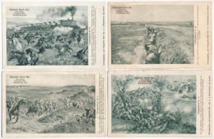 8 db régi katonai csataképes képeslap / 8 pre-1945 K.u.k. military postcards: Kriegsbildkarte
