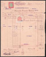 1910 Heinrich Frank Zagrab fejléces számla