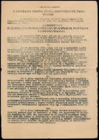 1948 Magyar-szlovák lakosságcsere bizottság megállapodásának hivatalos, korabeli másolata, 5 p