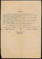 1948 Magyar-szlovák lakosságcsere bizottság megállapodásának hivatalos, korabeli másolata, 5 p