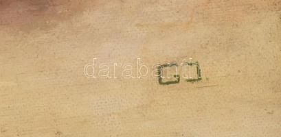 GJ jelzéssel: Virágcsendélet. Olaj, karton. Dekoratív, kissé sérült fakeretben. 24×30,5 cm