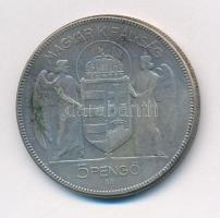 1930. 5P Ag "Horthy jobbra" T:2-,3 patina Adamo P8