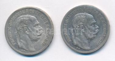 1912KB 2K Ag Ferenc József (2x) T:2- mindkét érmén fülnyom  Adamo K6