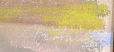 Bertalan Rózsa (1900-1987): Tündöklő égbolt. Pasztell, papír, jelzett, üvegezett fakeretben, 21x25,5...