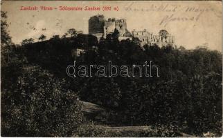 1909 Lánzsér, Lándzsér, Landsee (Sopronszentmárton); Vár. A. Pelnitschar No. 1326. / Schlossruine / castle ruins (ázott / wet damage)