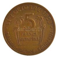Guinea 1959. 5Fr Al-bronz T:2,2- apró ph Guinea 1959. 5 Francs Al-bronze C:XF,VF tiny edge error Krause KM#1