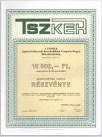 Budapest 1990. "A TSZKER Agrárszövetkezetek Kereskedőháza Veszprém Megyei Részvénytársaság"...