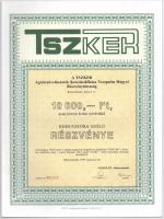 Budapest 1990. "A TSZKER Agrárszövetkezetek Kereskedőháza Veszprém Megyei Részvénytársaság"...