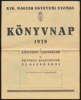 1939 Könyvnap reklám nyomtatvány és könyvismertető