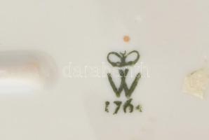 Wallendorf akt őzikével, kézzel festett, jelzett, ragasztott, m:21 cm