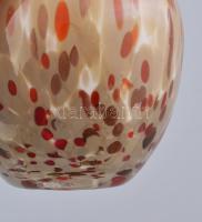 Millefiori üveg váza, anyagában színezett, hibátlan, m: 10 cm