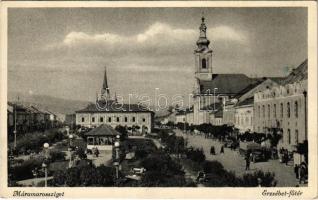 1942 Máramarossziget, Sighetu Marmatiei; Erzsébet Fő tér, teherautó / main square, truck