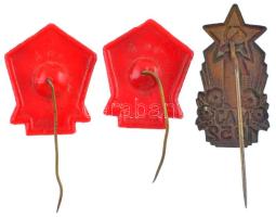 1952. "1 Máj 1952" részben festett bronz május elsejei lemezjelvény (38x20mm) + 1954. &quo...