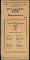 1949 Heves-Nógrád-Honti választókerület szavazólap az országgyűlési választásokra nő számára, hajtott, kis szakadásokkal