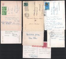 1953-1955 Kabos Endre olimpiai bajnok kardvívó özvegyének küldött 15 db képeslap, főleg sportvezetők...