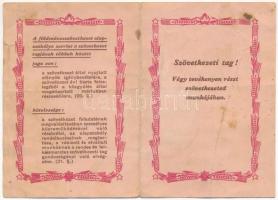 1951. "SZÖVOSZ - Földművesszövetkezeti Részjegy" névre szóló részjegye 50Ft-ról, kitöltve,...