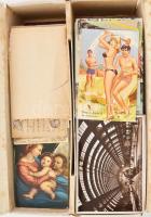 kb 400 db képeslap, nagyrészt festmény és művészlapok, benne 1950-es évek is , erotikus és pin up