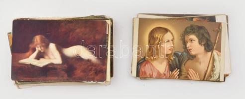 kb 400 db képeslap, nagyrészt festmény és művészlapok, benne 1950-es évek is , erotikus és pin up