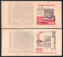 1939-1942 Budapest Székesfőváros Elektromos Művei 5 db villanyszámla, hátoldalán különféle elektromo...
