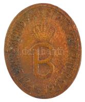 Hollandia 1945. BINNENLANDSCHE STRIJTKRACHTEN 1944-1945 (Hazai Hadsereg) bronz gomblyukjelvény, hátoldalon karcolt nevekkel és 4-es számmal (26x21mm) T:2 Netherlands 1945. BINNENLANDSCHE STRIJTKRACHTEN 1944-1945 (Domestic Armed Forces) bronz buttonhole badge with etched names and number 4 on backside (26x21mm) C:XF