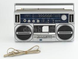 Kenwood (Made in Japan) retró rádiós, kazettás magnó, hálózati csatlakozóval, korának megfelelő állapotban, működik, 43,5x22,5x11 cm