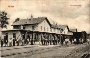 1911 Újvidék, Novi Sad; vasútállomás, vonat / railway station, train (fl)