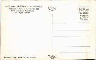 Budapest II. Arany Kacsa vendéglő kertje (Tul.: Vörös Viktor). Kacsa utca 18. - Esténként hevesi Hor...