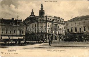 Kolozsvár, Cluj; New York palota, Tauffer Dezső, Schuster Emil üzlete / palace, square, shops (Rb)